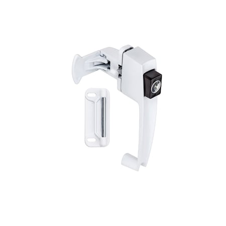 National Hardware National Hardware White Zinc Push Button Keyed Latch 1 pk N213-124